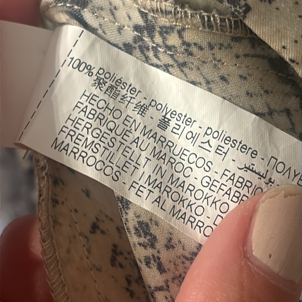 Zara Basic Snakeskin Print Button Down Dress Size… - image 4